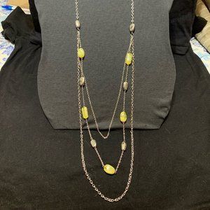 BoHo Style Necklace in Silver and Yellow